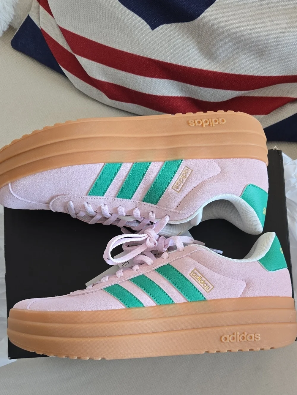 Adidas VL Court Bold Pink Green Platform Sneakers Women's 8.5 NWT - Picture 15 of 16